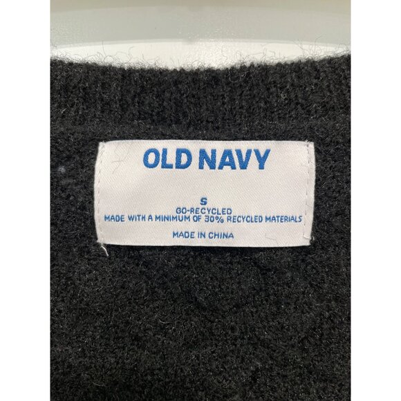 Old Navy Pointelle Sweater Size Small Scoop Neck Long Sleeve Black Cozy Knit NEW - Picture 4 of 11